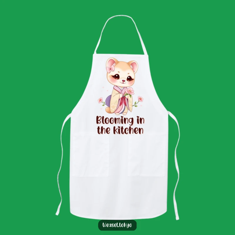 Funny Weasel Kimono Bloom Apron: Cook with Floral Finesse