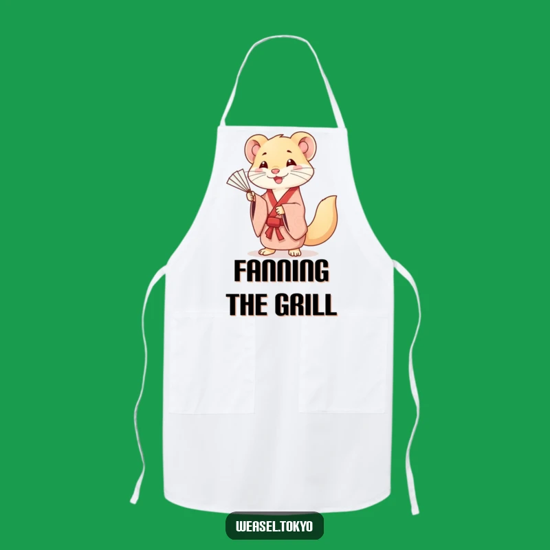 Funny Kawaii Weasel Apron - Elegant Kitchenwear for Artistic Cooks