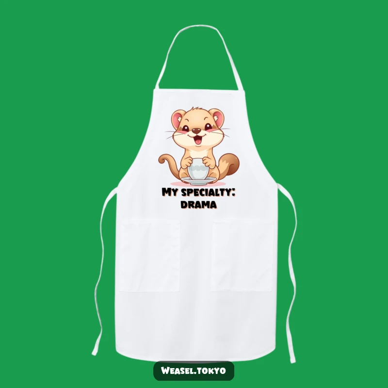 Funny Weasel Chef Apron: Hilarious Kitchen Wear for Tea Time Fun