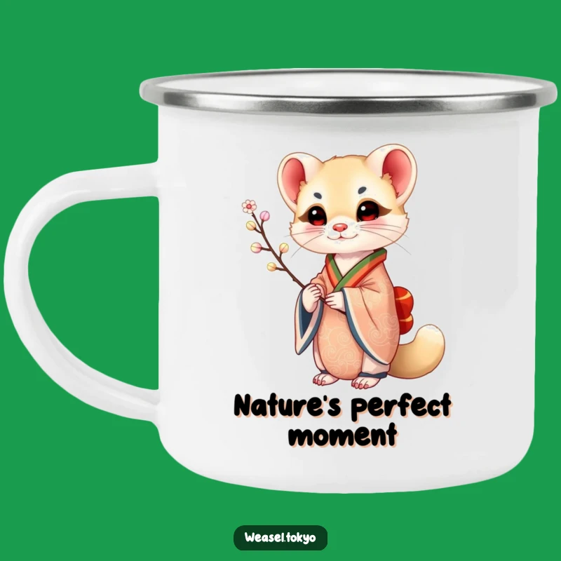 Elegant Funny Weasel Camp Mug: Artistic Outdoor Companion