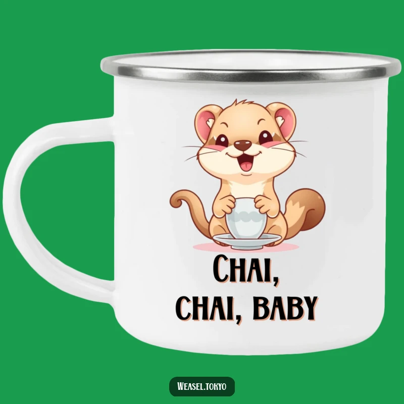 Funny Weasel Adventure Mug: Hilarious Campfire Companion for Tea Lovers