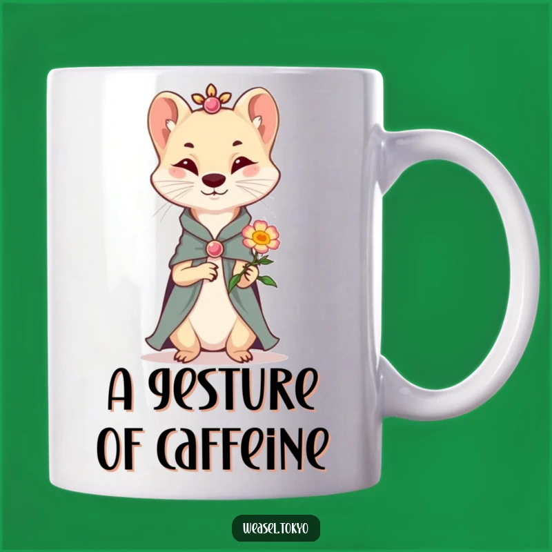 Funny Weasel Flower Mug: A Gentleman's Elegant Gift for a Smile