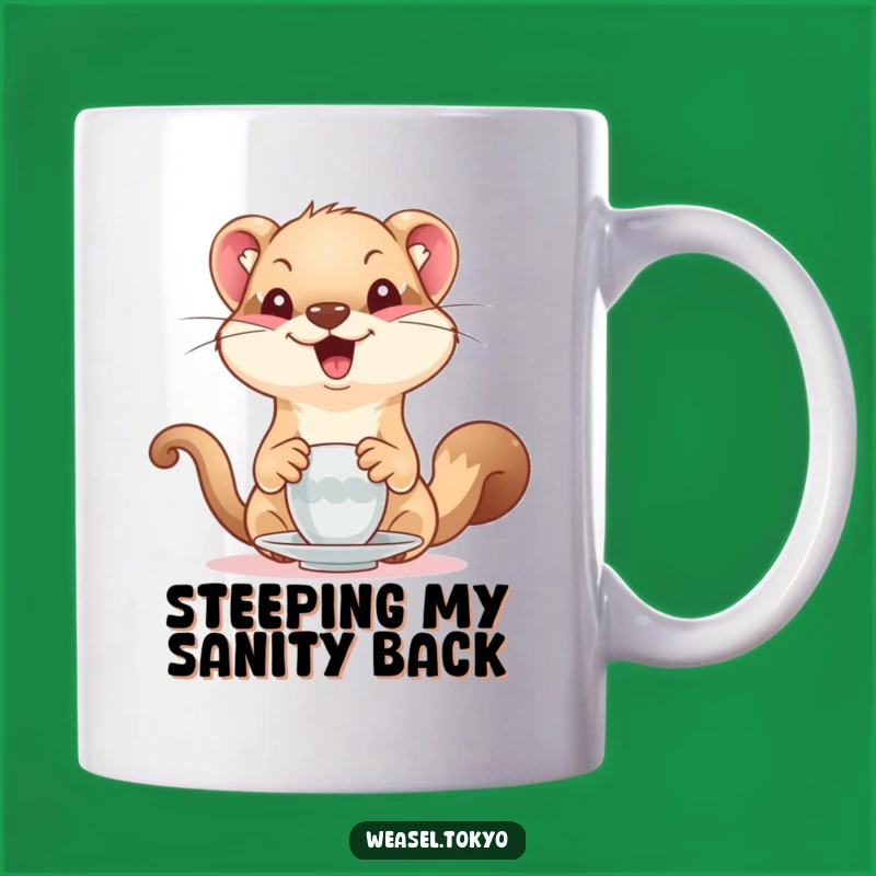 Funny Weasel Tea Party Mug: A Humorous Gift for Tea Lovers