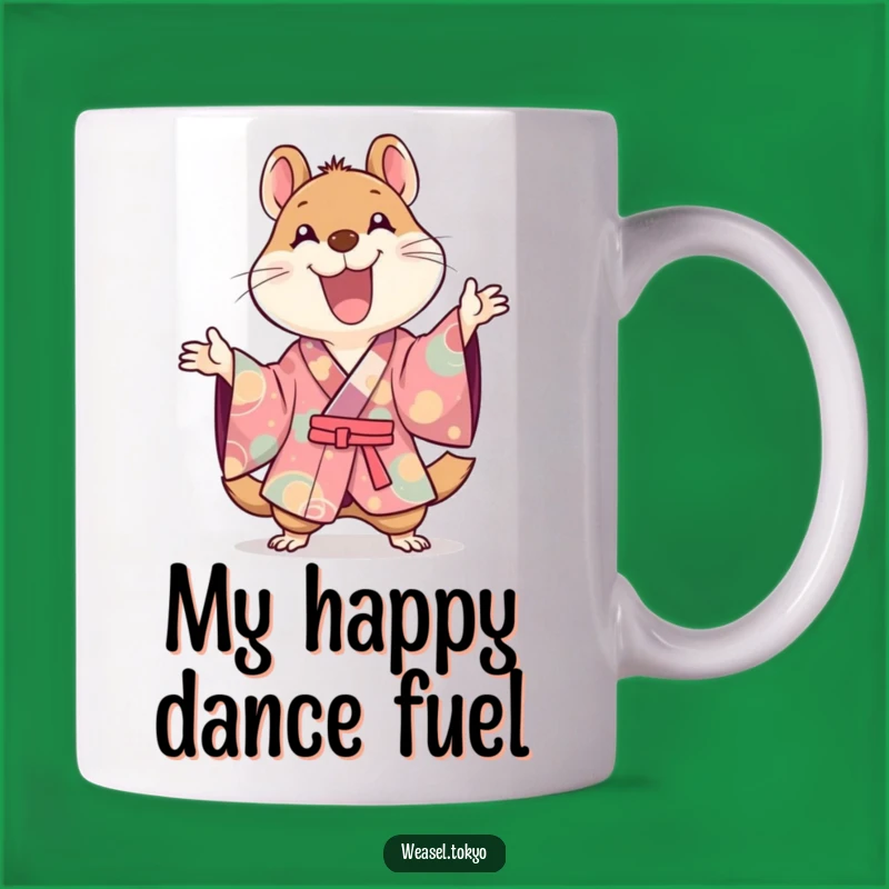 Funny Kawaii Weasel Kimono Mug for Joyful Gesture Lovers - Perfect Gift