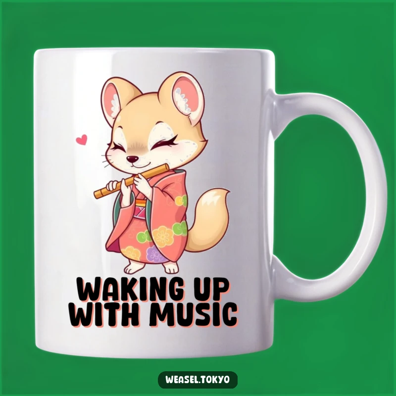 Funny Weasel Flute Player Mug: Melodies and Mischief for Your Sip!