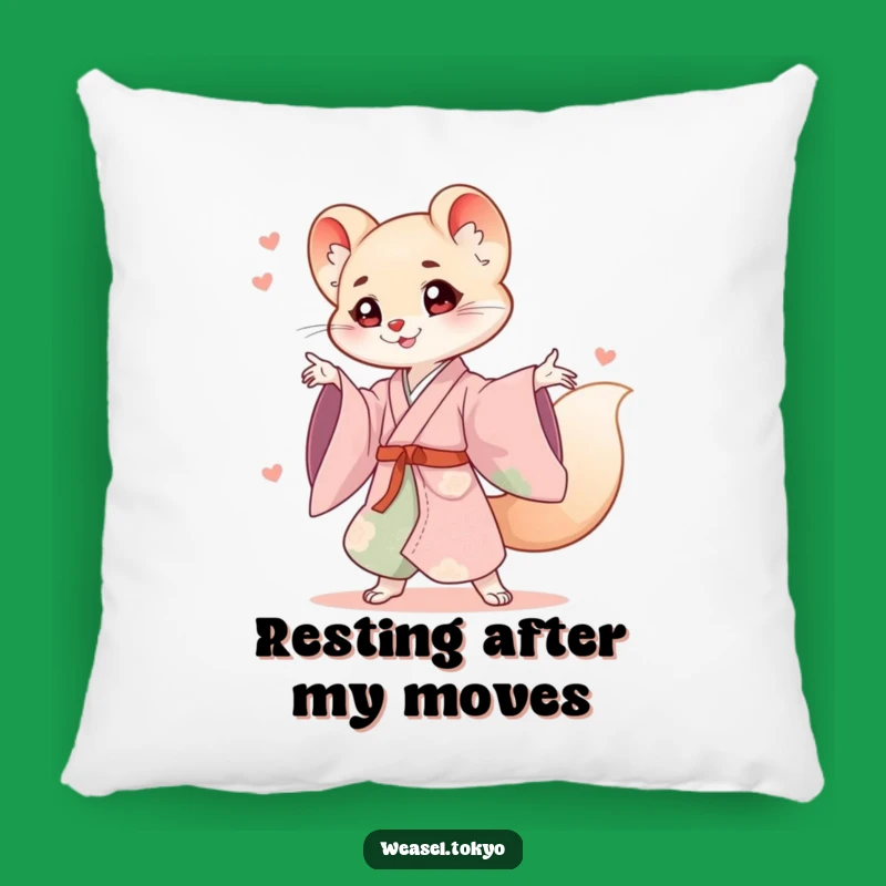Cozy Funny Energetic Weasel Kimono Pillow: Comfort with Dynamic Flair