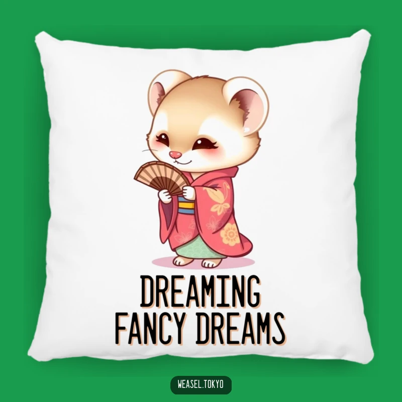 Funny Weasel Kimono Pillow: Cozy Cartoon Comfort. The Perfect Hilarious Gift for Animal Lovers