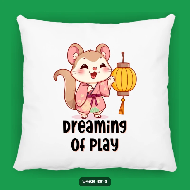 Funny Kawaii Weasel Kimono Pillow - Playful Comfort - Cheerful Gift