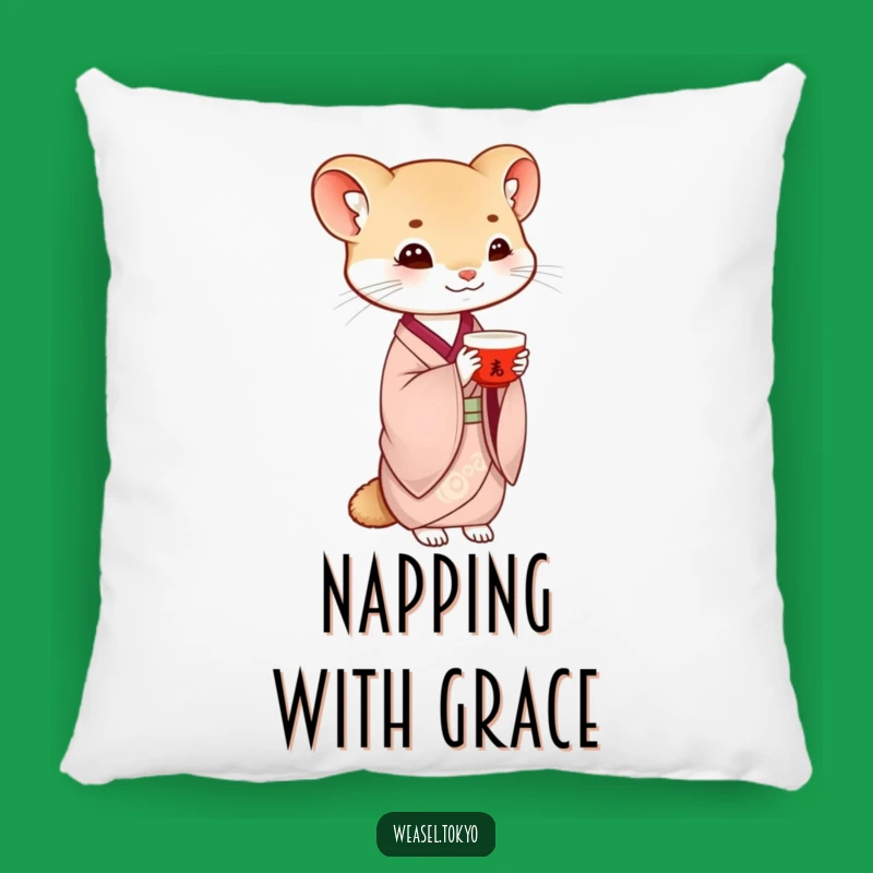 Cozy Funny Weasel Saké Balance Pillow: Relax with Elegance!