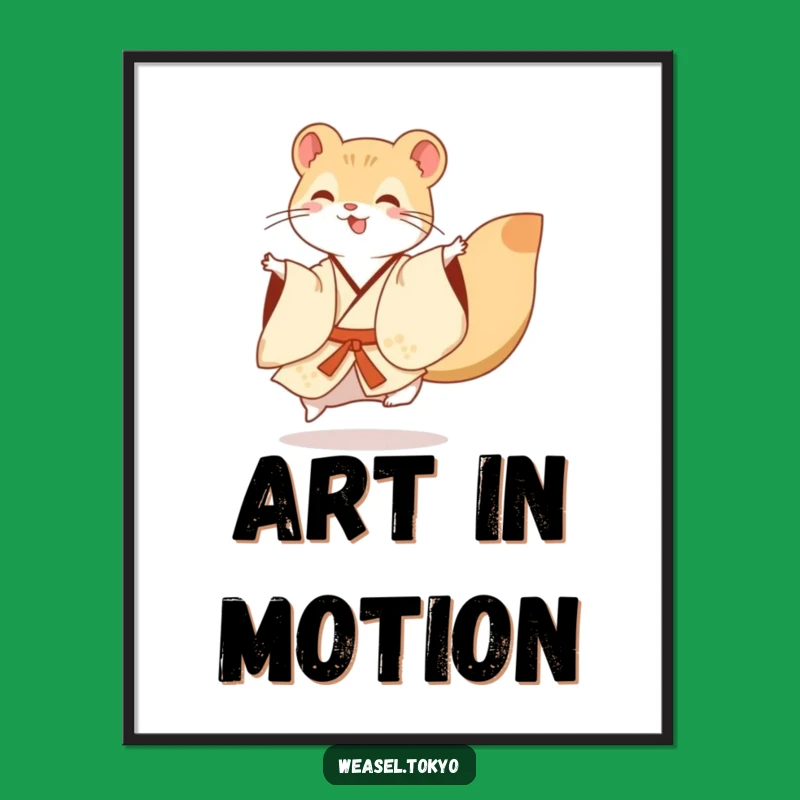 Funny Weasel Kimono Digital Art: Instant Joyful Wall Decor Gift