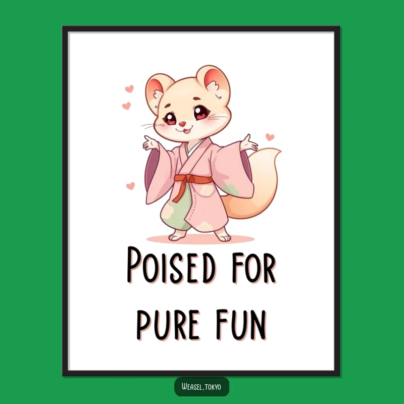 Funny Weasel Kimono Digital Print: Instant Dynamic Energy