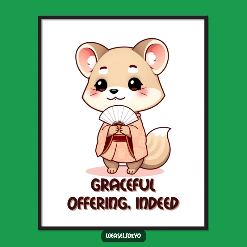 Funny Weasel Kimono Digital Print: Instant Elegance and Charm
