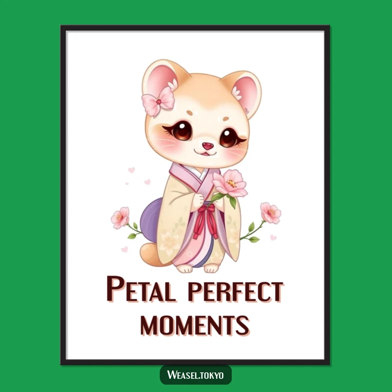 Funny Weasel Kimono Bloom Digital Print: Instant Floral Beauty