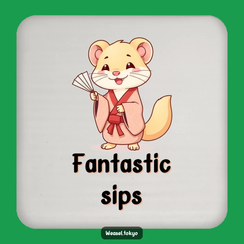 Funny Kawaii Weasel Coaster - Protect Surfaces with Elegant Charm