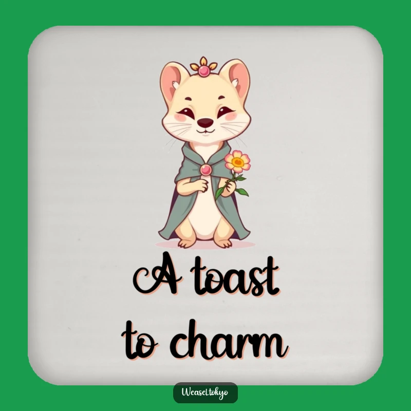 Funny Weasel Flower Coaster: Protect Surfaces with Gentle Humor
