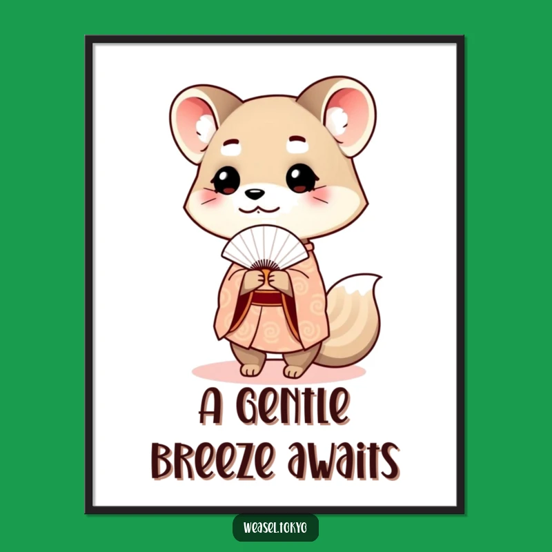 Elegant Funny Weasel Kimono Poster: Sophisticated Wall Art