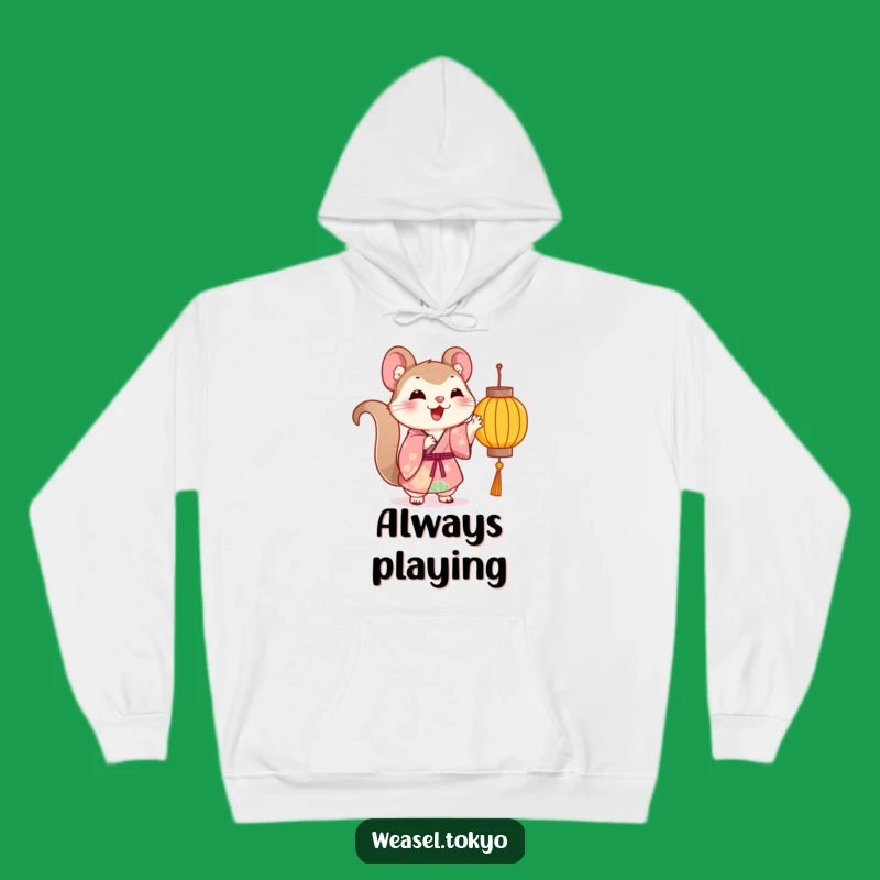 Cozy Funny Kawaii Weasel Kimono Hoodie - Playful Lantern - Warm Gift