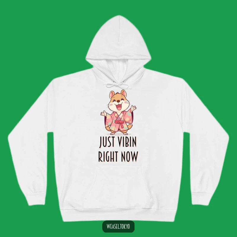 Cozy Funny Kawaii Weasel Kimono Hoodie: Joyful Gestures - Warm Gift