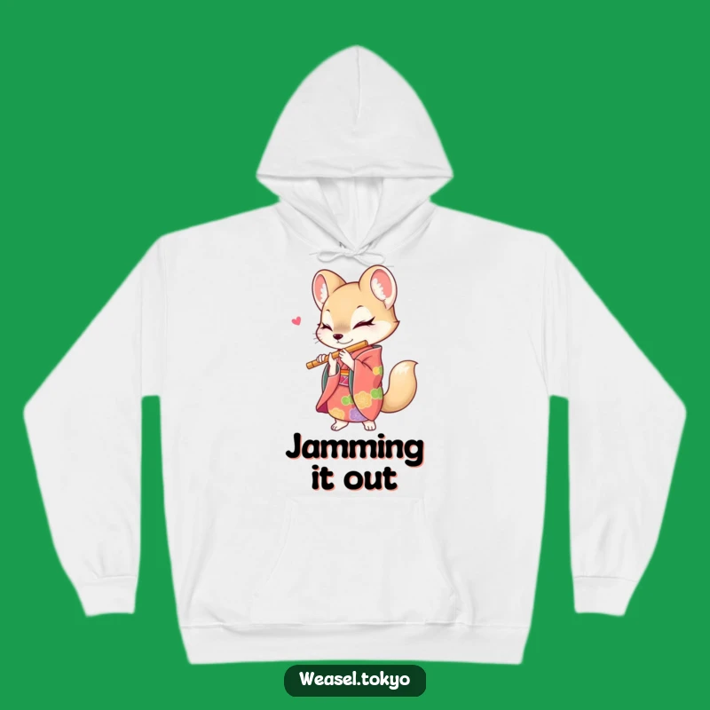 Cozy Funny Weasel Flute Player Hoodie: Warm Notes and Comfort!