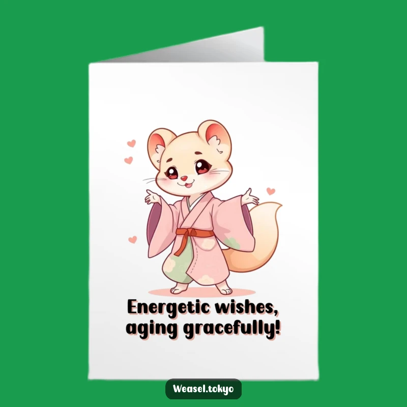 Free Printable Birthday Card: Energetic Weasel for a Fun Celebration