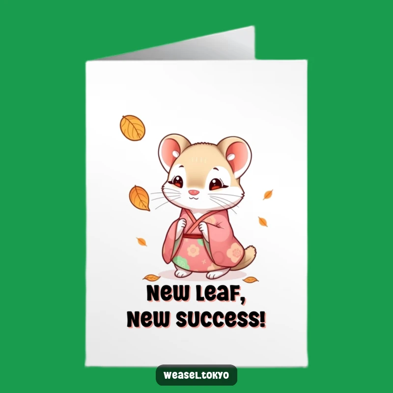 Free Printable Congrats Card: Curious Weasel Observes Your Success