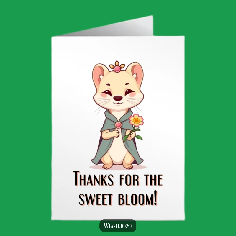 Free Printable Thank You Card: Classy Weasel Flower Gift