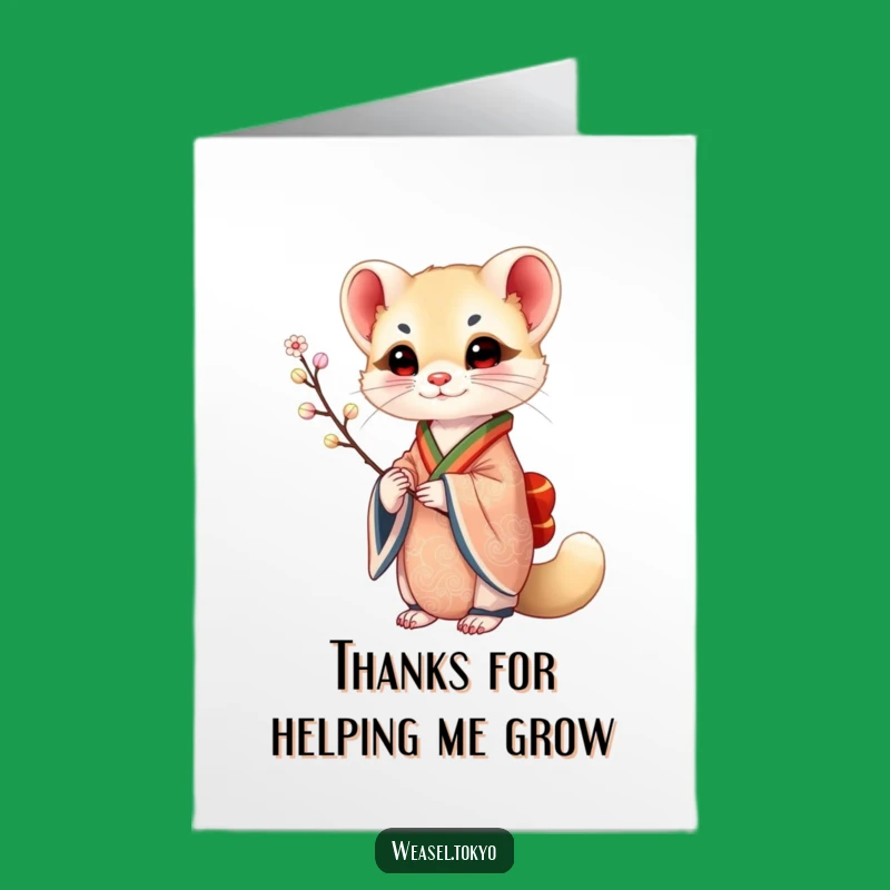 Free Printable Thank You Card: Weasel's Branch of Gratitude - Elegant Downloadable Gift!