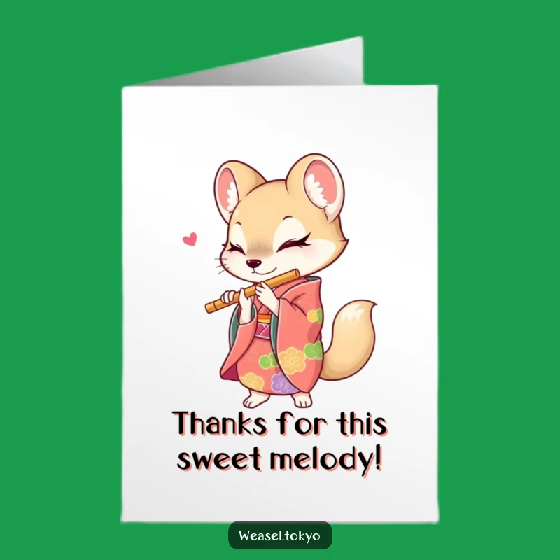 Free Printable Thank You Card: Weasel's Musical Thanks, Downloadable & Print at Home Gratitude