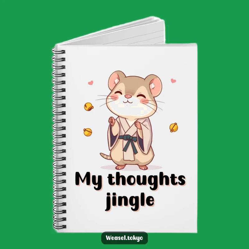 Funny Weasel Juggling Bells Notebook: Jot Down Ideas with Joy