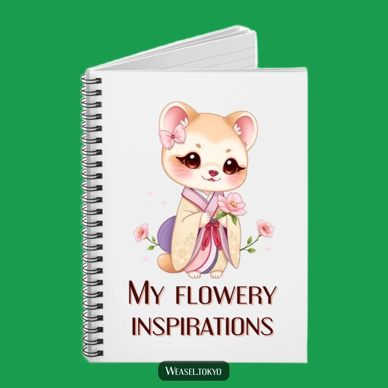 Funny Weasel Kimono Bloom Notebook: Capture Ideas with Floral Grace