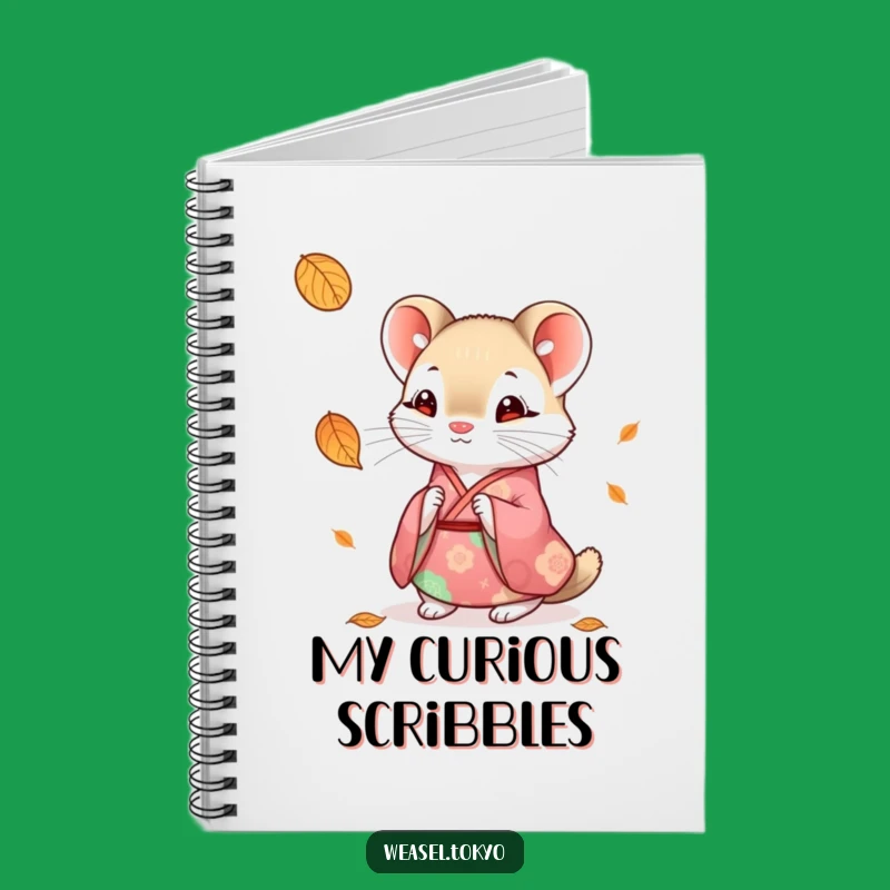 Funny Weasel Kimono Autumn Notebook: Jot Down Thoughts with Curiosity