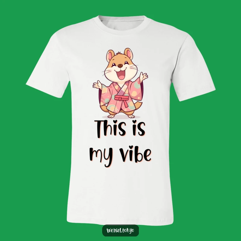 Funny Kawaii Weasel Kimono Tee: Joyful Glee Gestures - Awesome Gift Idea