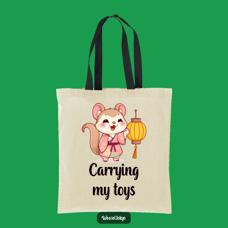 Funny Kawaii Weasel Kimono Tote - Playful Lantern - Carry Your Joy