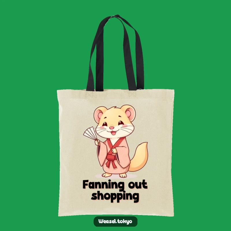 Funny Kawaii Weasel Tote Bag - Chic Kimono Accessory for Art Enthusiasts