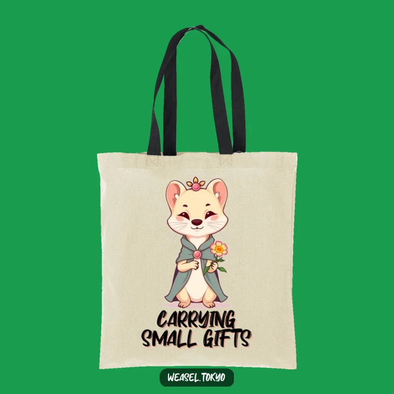 Funny Weasel Flower Tote Bag: Carry Elegance and a Smile