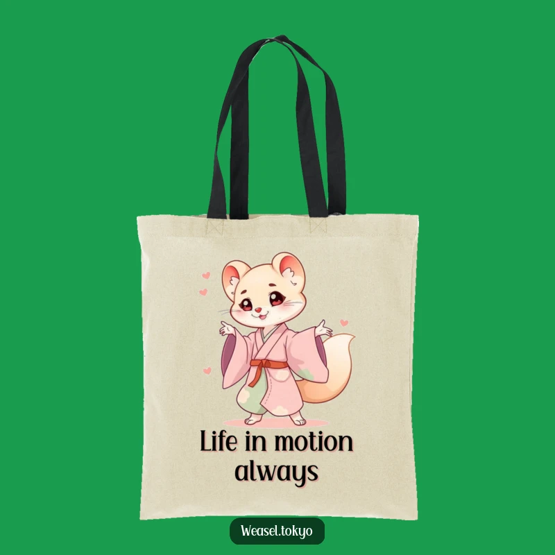 Funny Energetic Weasel Kimono Tote Bag: Carry Your Vibe Daily