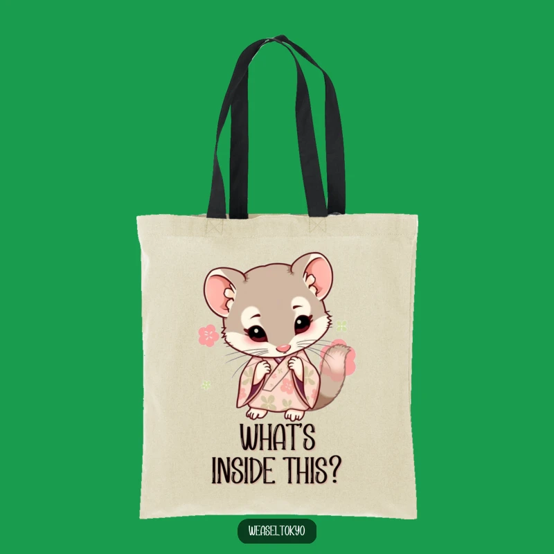 Funny Kawaii Weasel Kimono Tote - Curious Explorer - Carry Your Thoughts